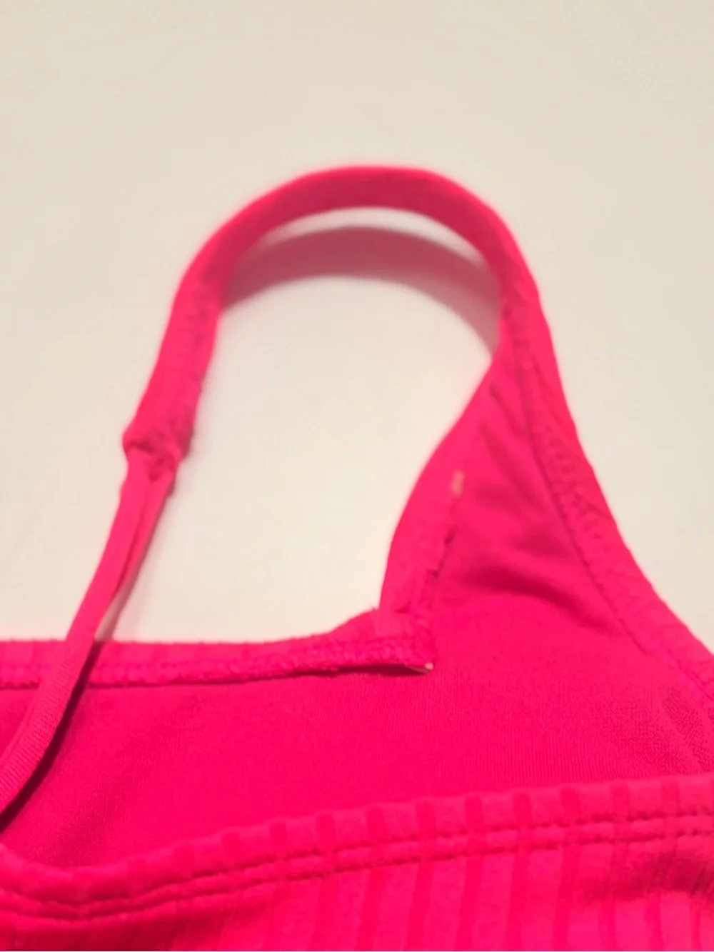 Xhilaration Hot Pink Ribbed Bikini Top